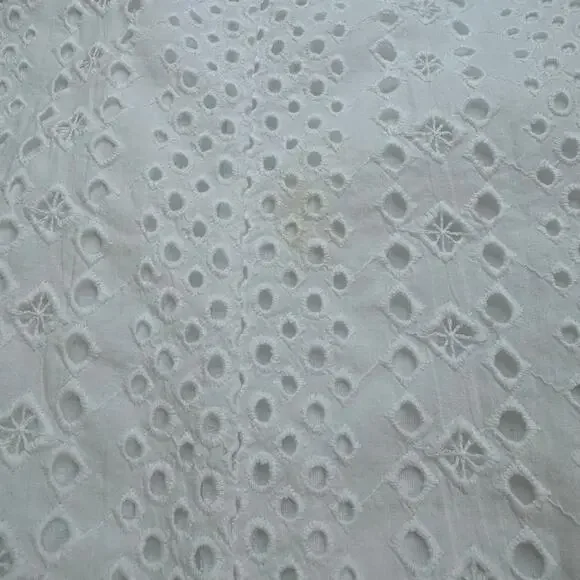 J. Crew Eyelet Lace Ivory White Short Sleeve Top Women's XL Professional Casual - Picture 7 of 7